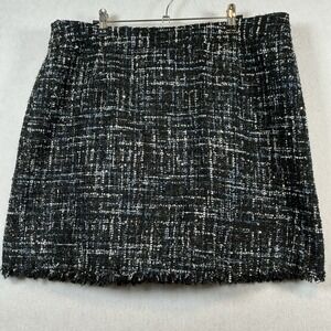 Bagatelle Collection Tweed Short Skirt Black Blue Size XL Retro Glam Office